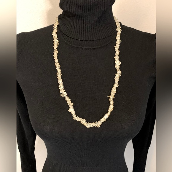 NWT Women Free People Boho Single Strand Citrine Chip Necklace - Picture 3 of 5